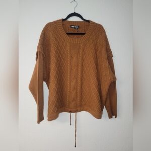 DKNY Jeans Brown Cable Knit Sweater